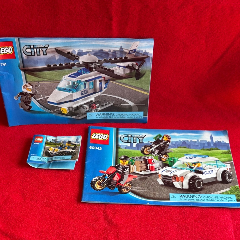 LEGO City Police helicopter, Chase set, and 4 wheeler